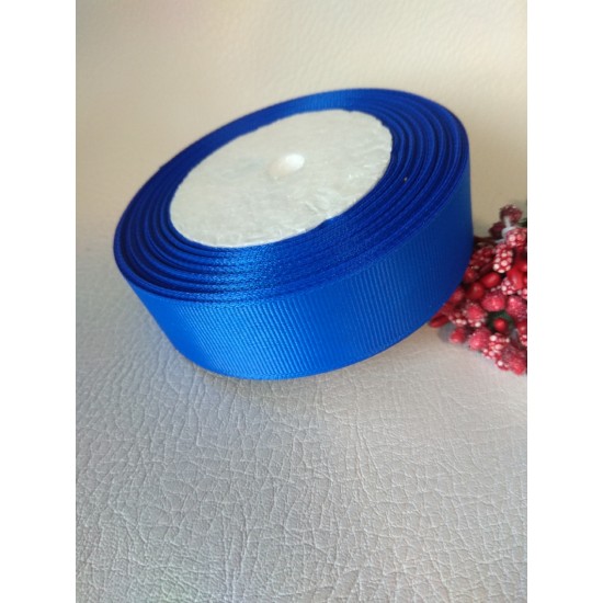 Лента репсовая однотонная 2,5 см цв. ярко-синий, цена за 3 м